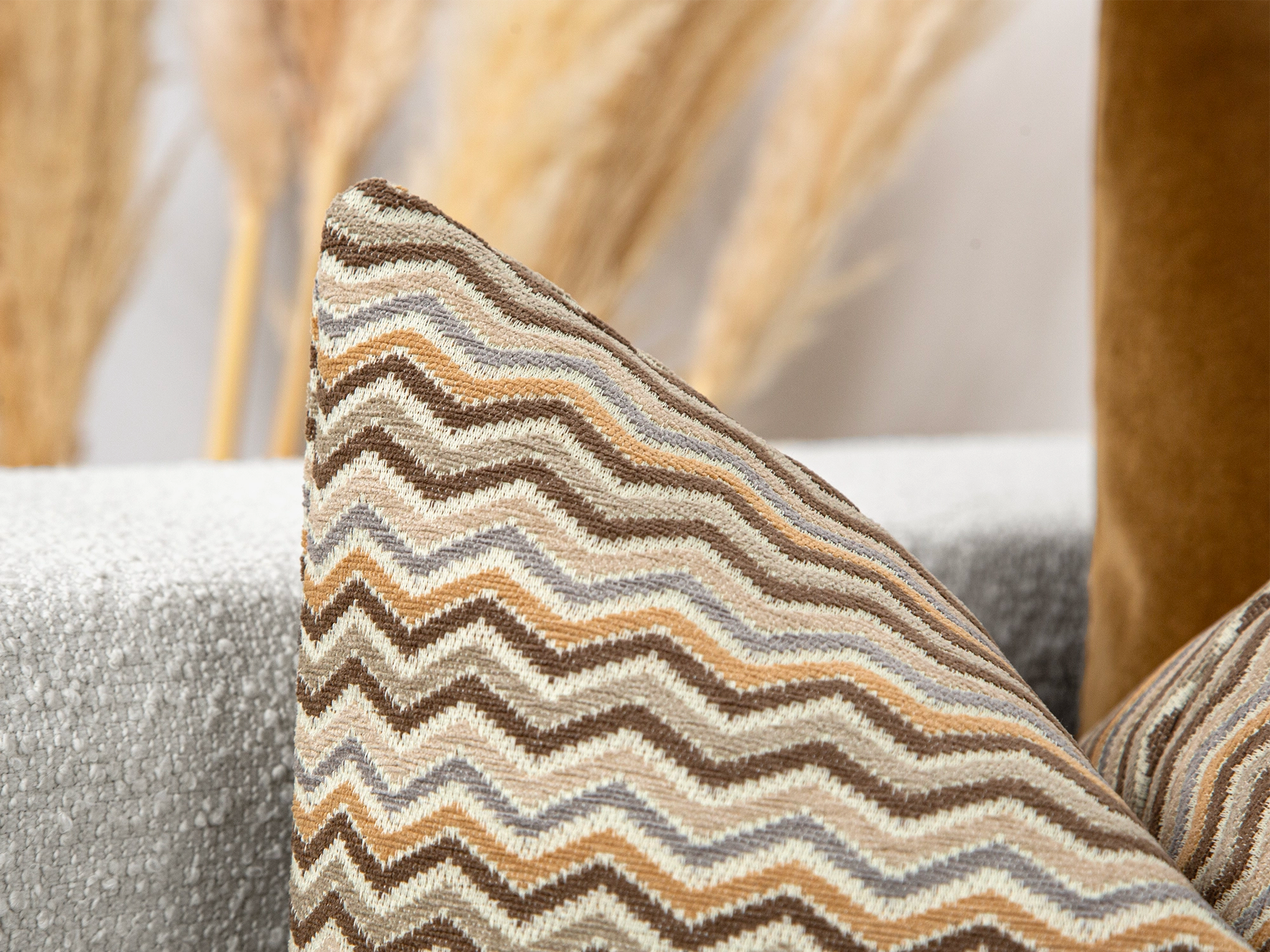 Beige Chevron Throw Pillow Cover