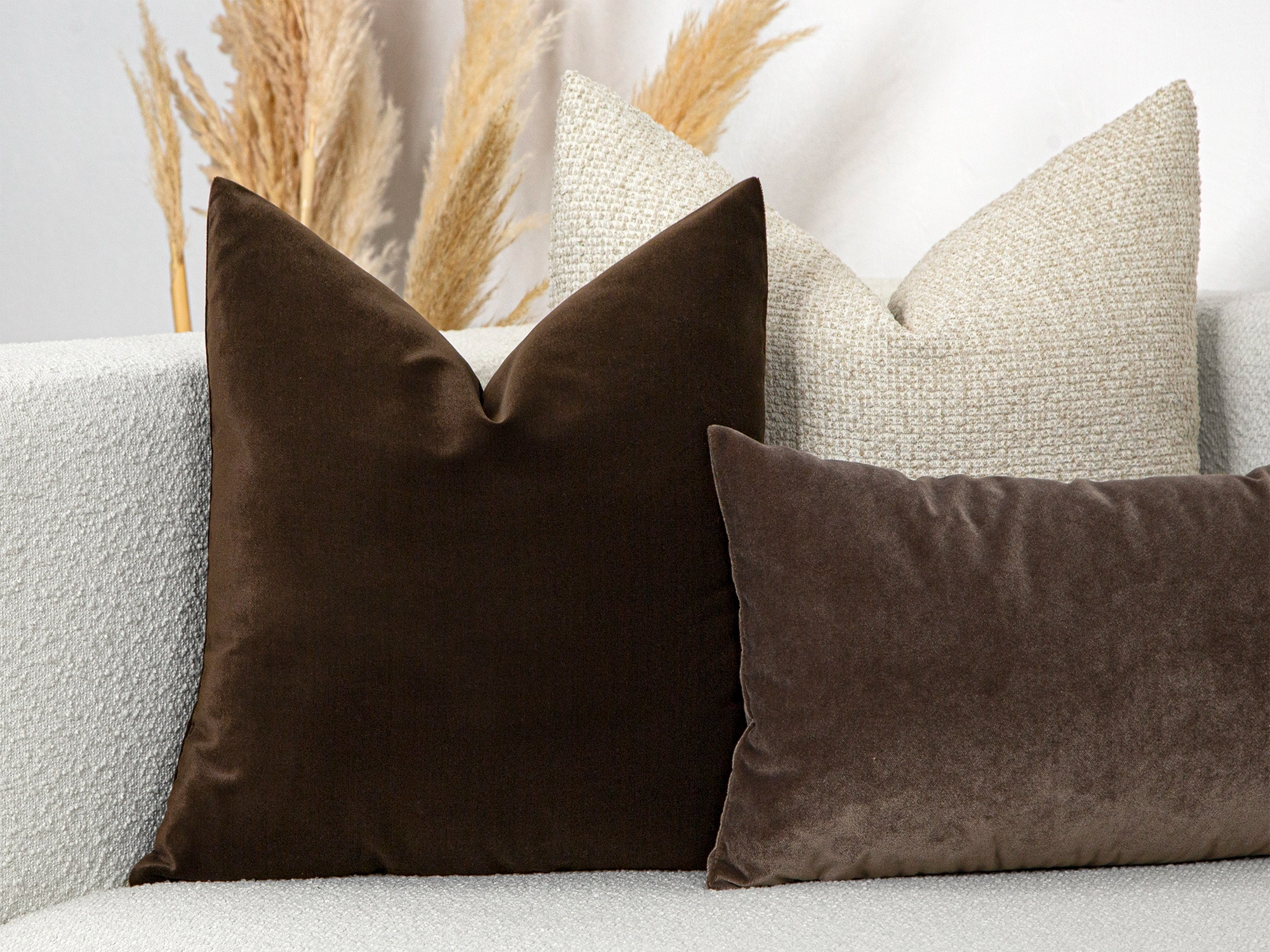 Chocolate Brown Velvet Pillow Cover