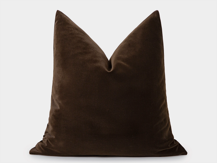 Chocolate Brown Velvet Pillow Cover