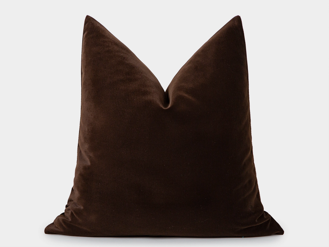 Chocolate Brown Velvet Pillow Cover