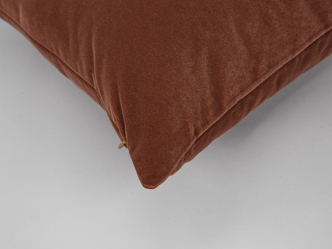 Cinnamon Brown Velvet Pillow Cover