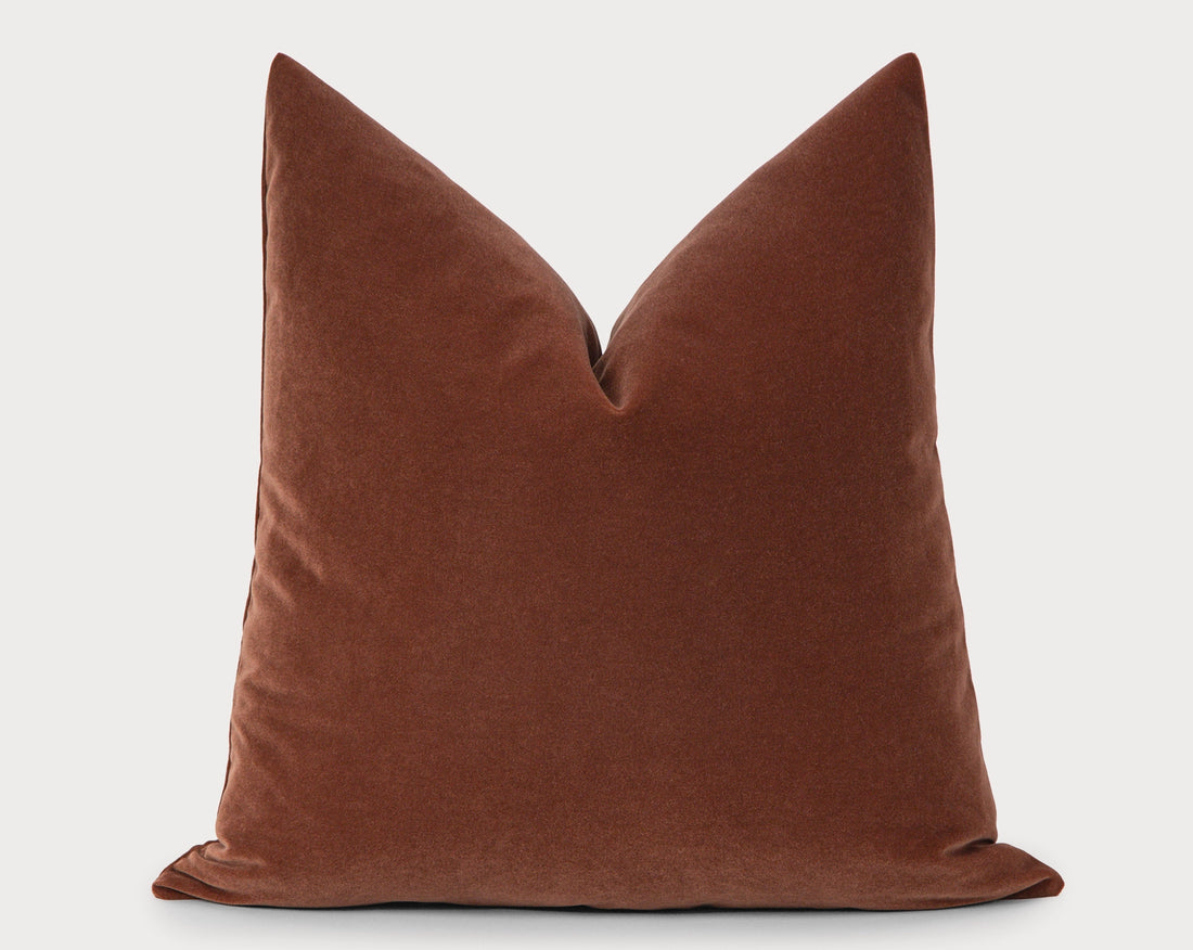 Cinnamon Brown Velvet Pillow Cover