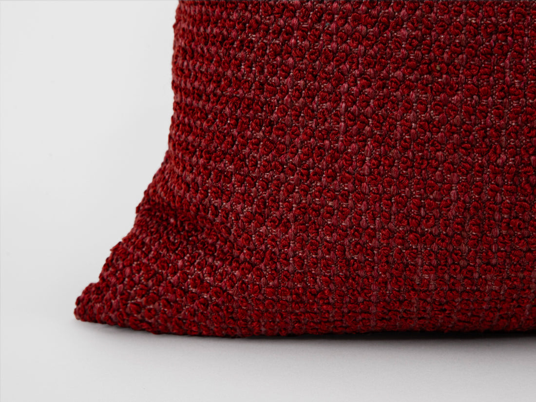 Claret Red Textured Pillow Cover