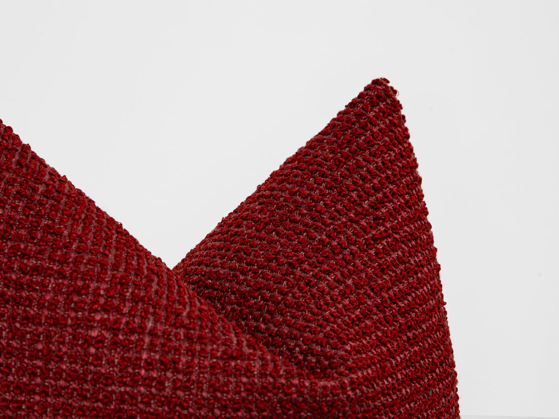 Claret Red Textured Pillow Cover