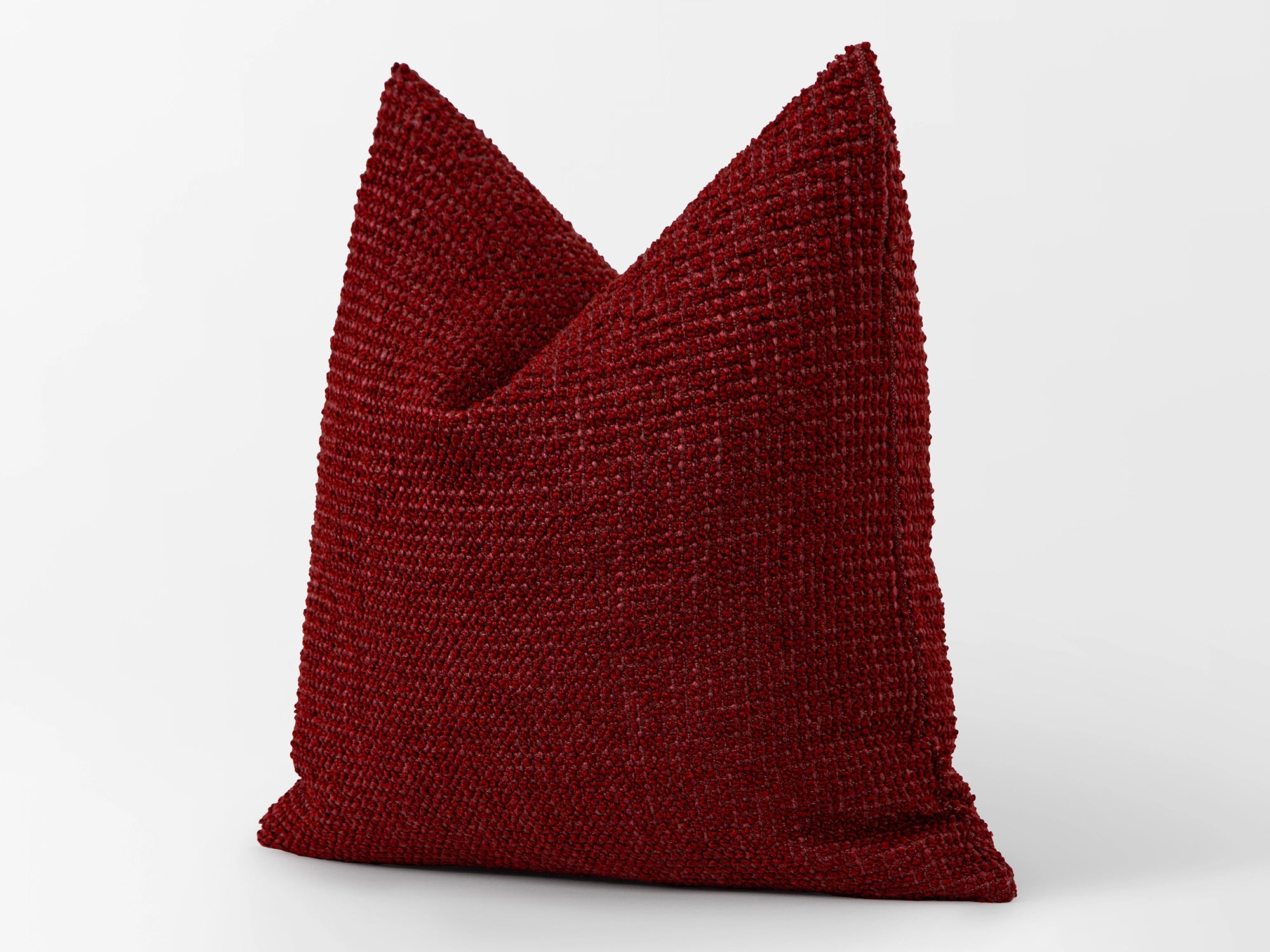 Claret Red Textured Pillow Cover