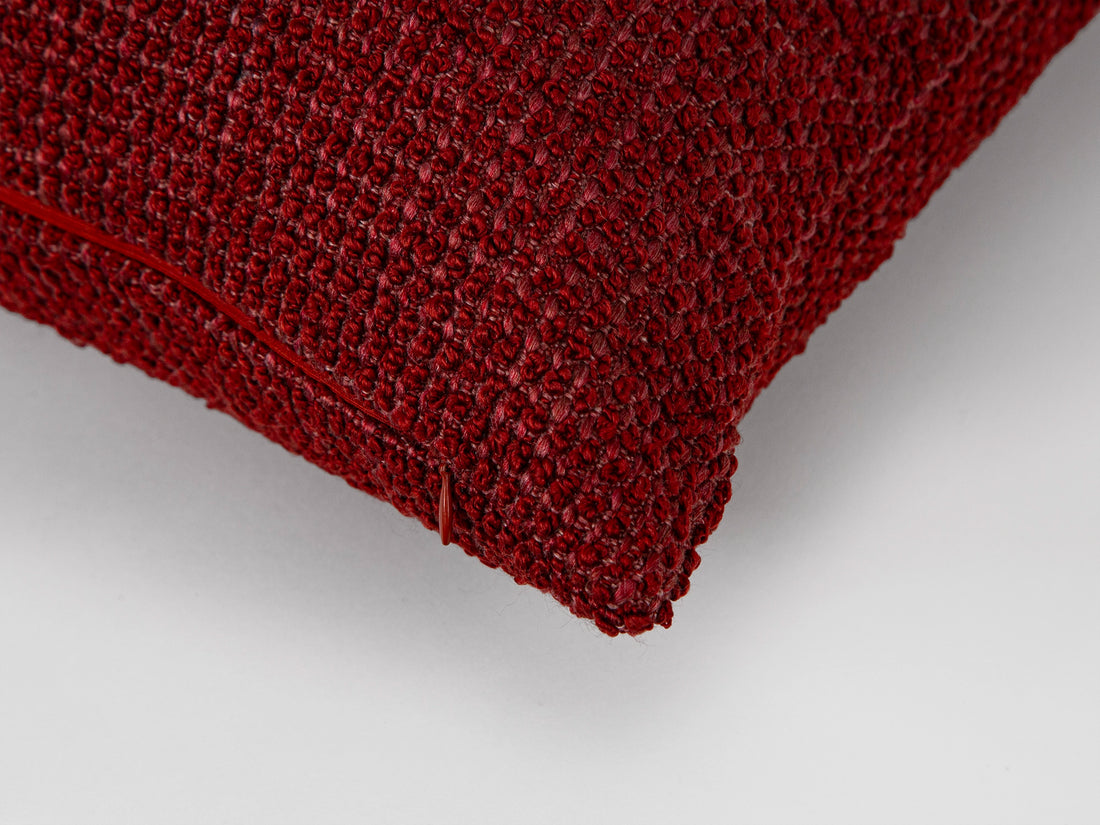 Claret Red Textured Pillow Cover