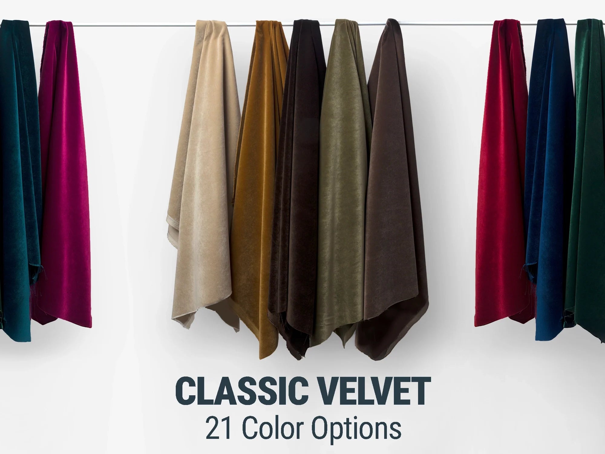 Velvet Upholstery Fabrics | 21 Color Options