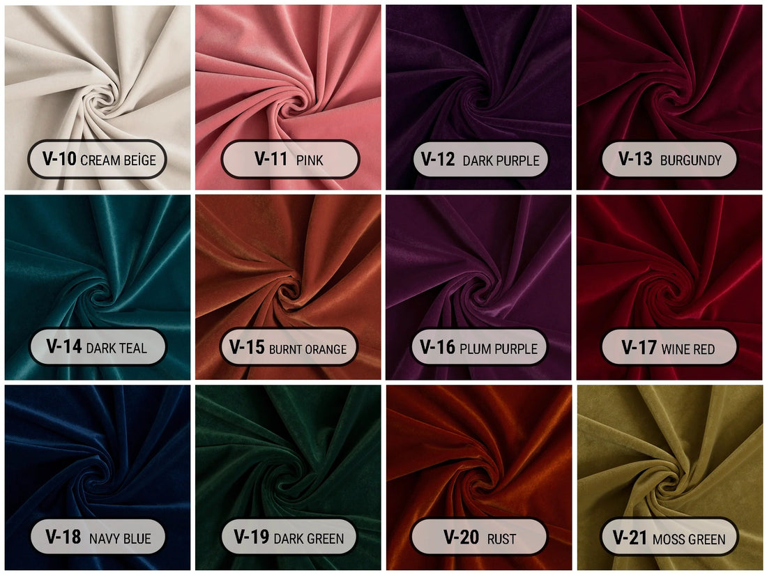 Velvet Upholstery Fabrics | 21 Color Options