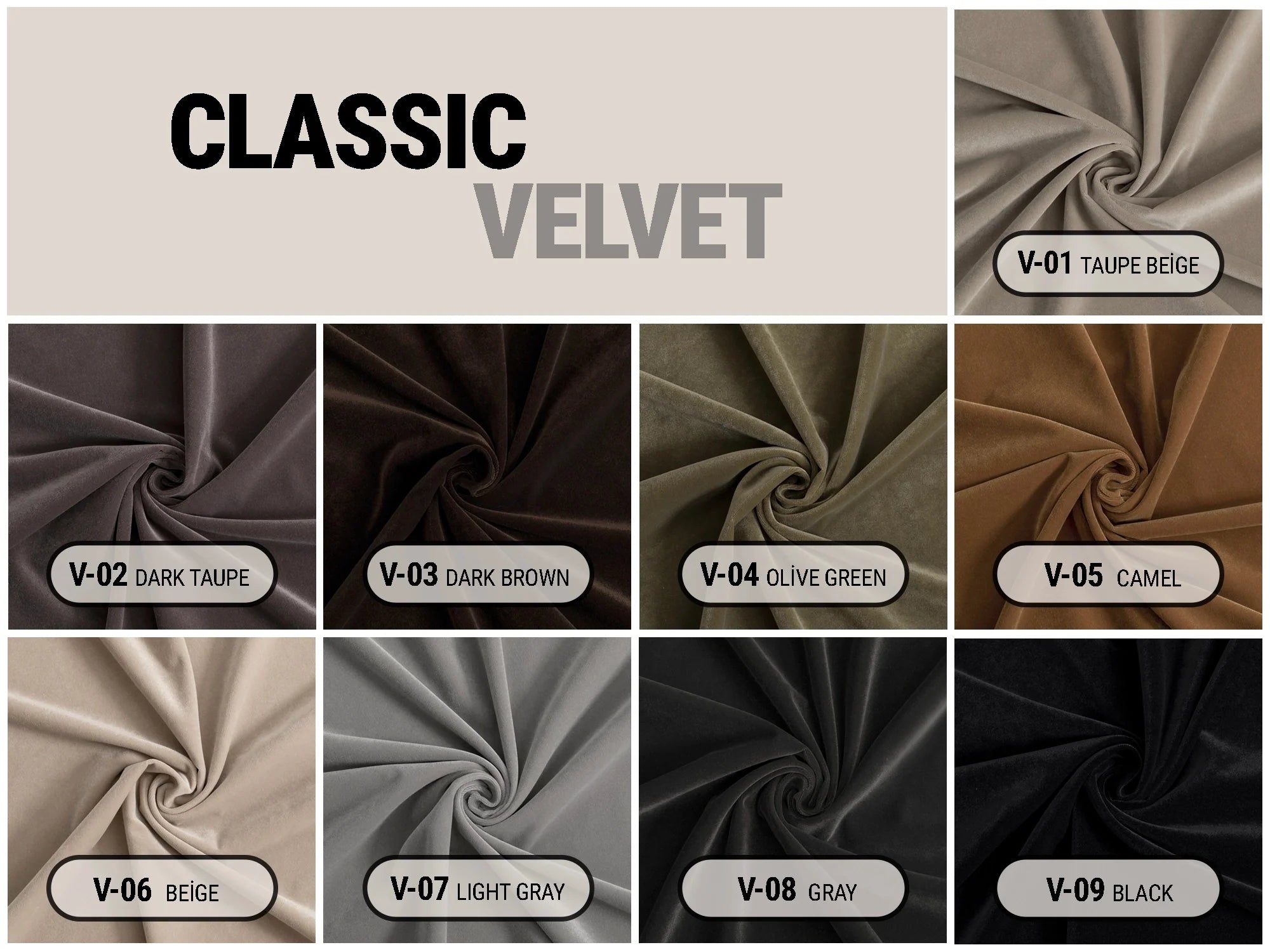 Velvet Upholstery Fabrics | 21 Color Options