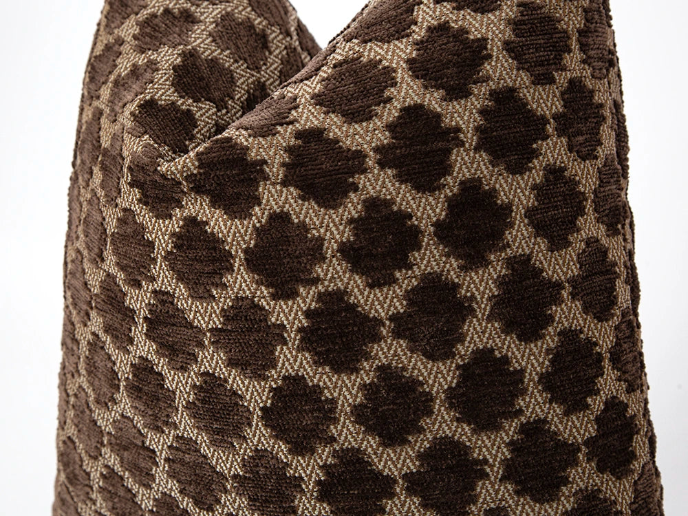 Brown Spotted Textured Boho Pillow Cover