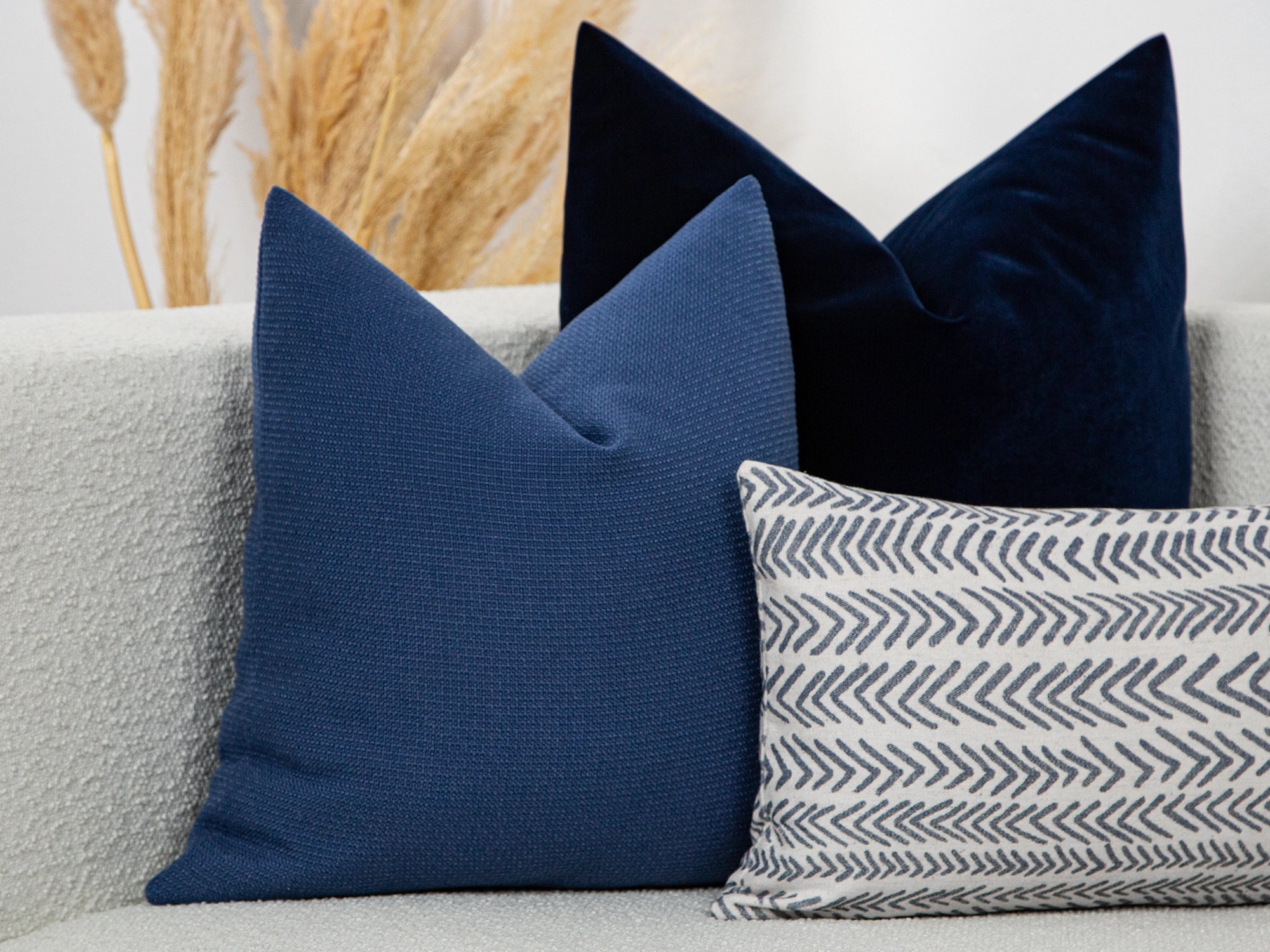 Coastal Blue Woven Pillow Cover