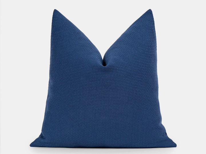 Coastal Blue Woven Pillow Cover