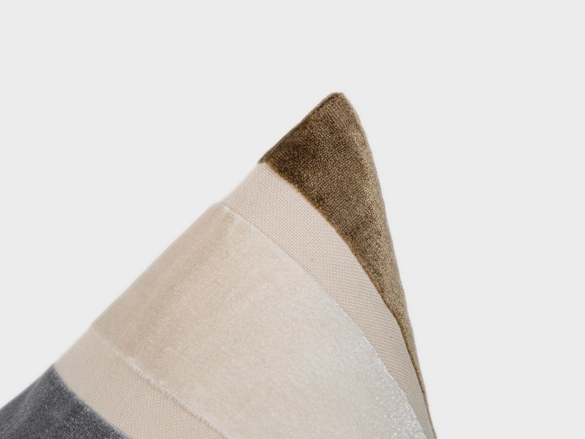 Coastal Taupe Striped Velvet Pillow Cover