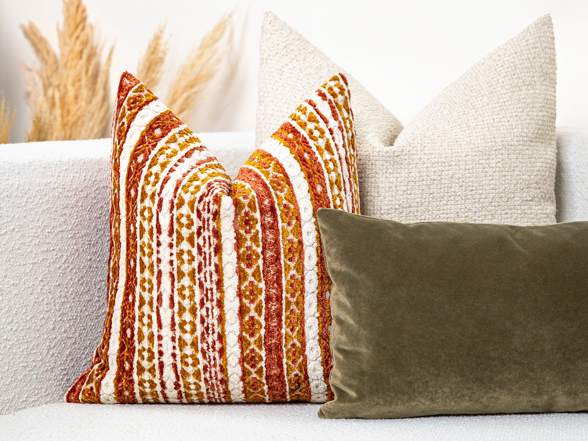 Colorful Boho Textured Pillow Cover