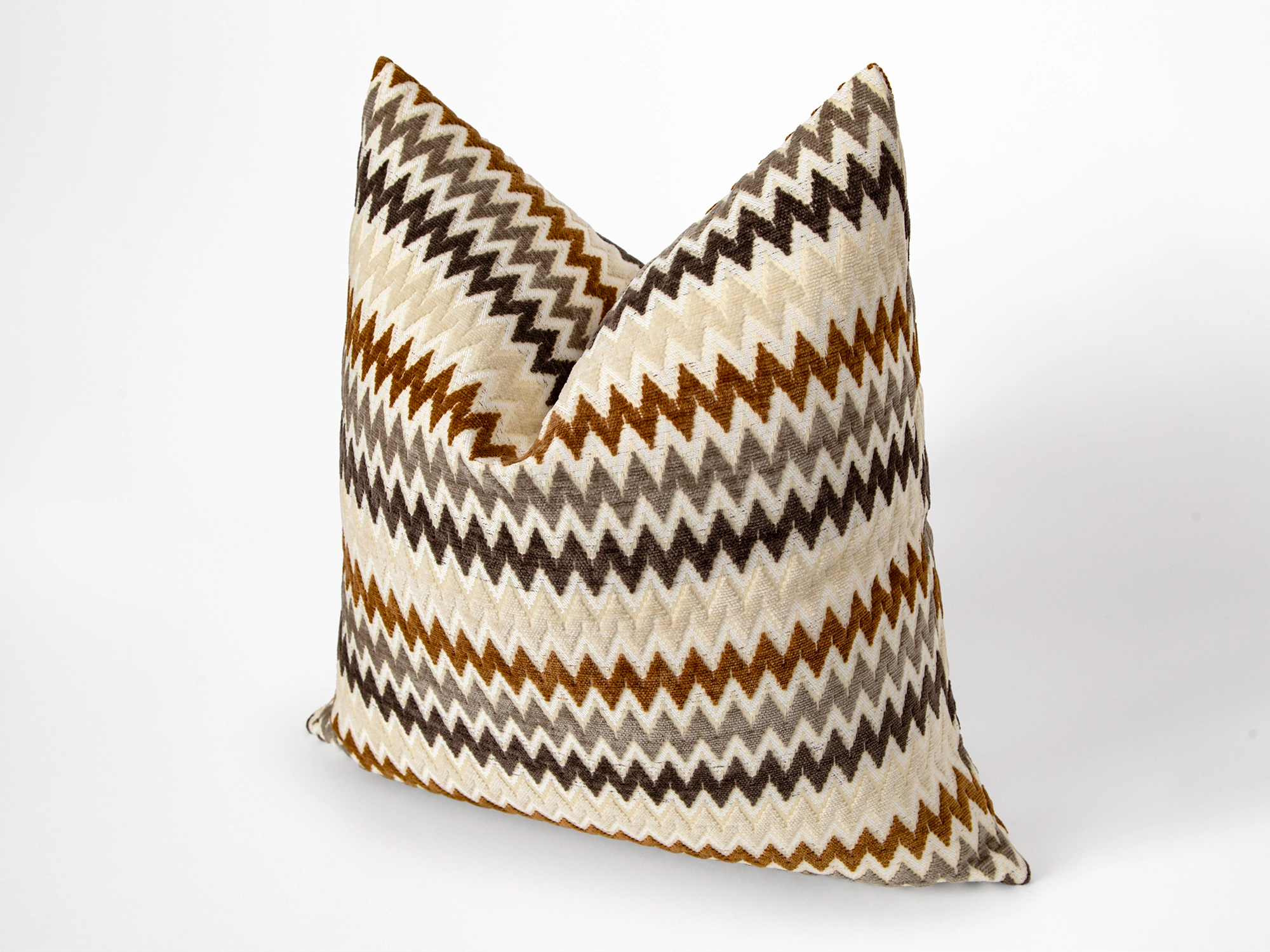 Textured Chevron Pillow Cover - Earthy Colorful