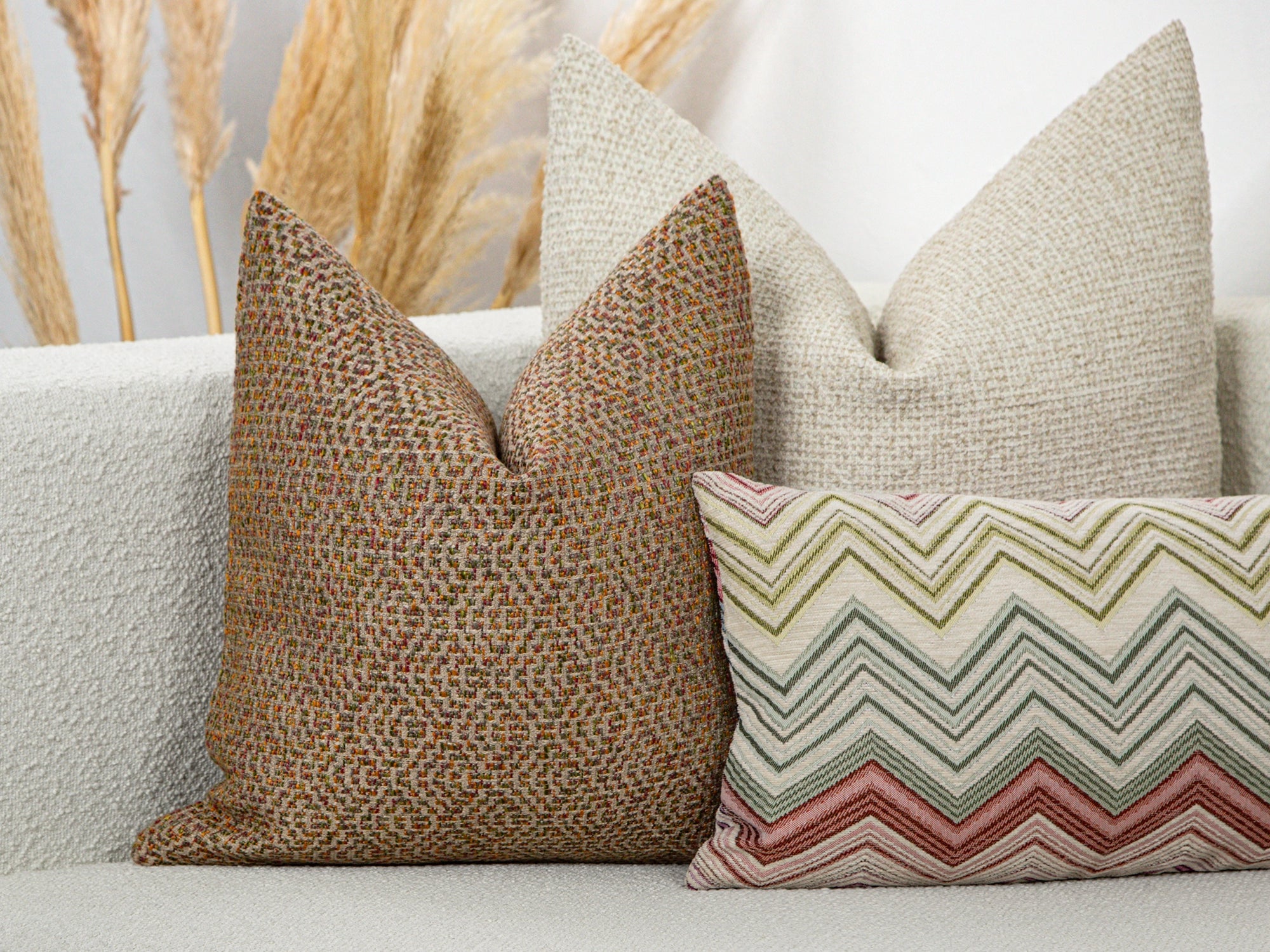 Colorful Textured Woven Pillow Cover