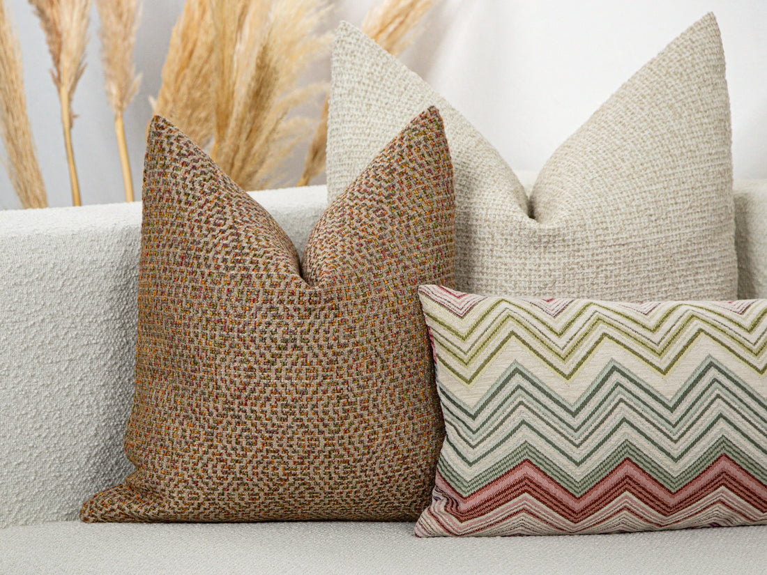 Colorful Textured Woven Pillow Cover