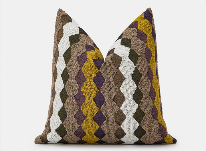 Colorful Textured Tribal Pillow Cover
