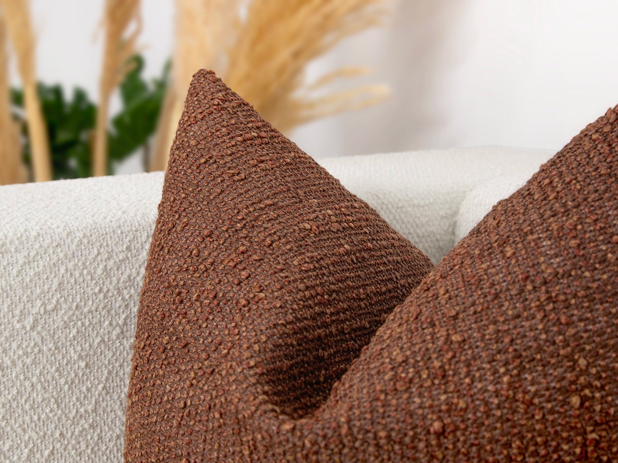 Copper Boho Boucle Pillow Cover