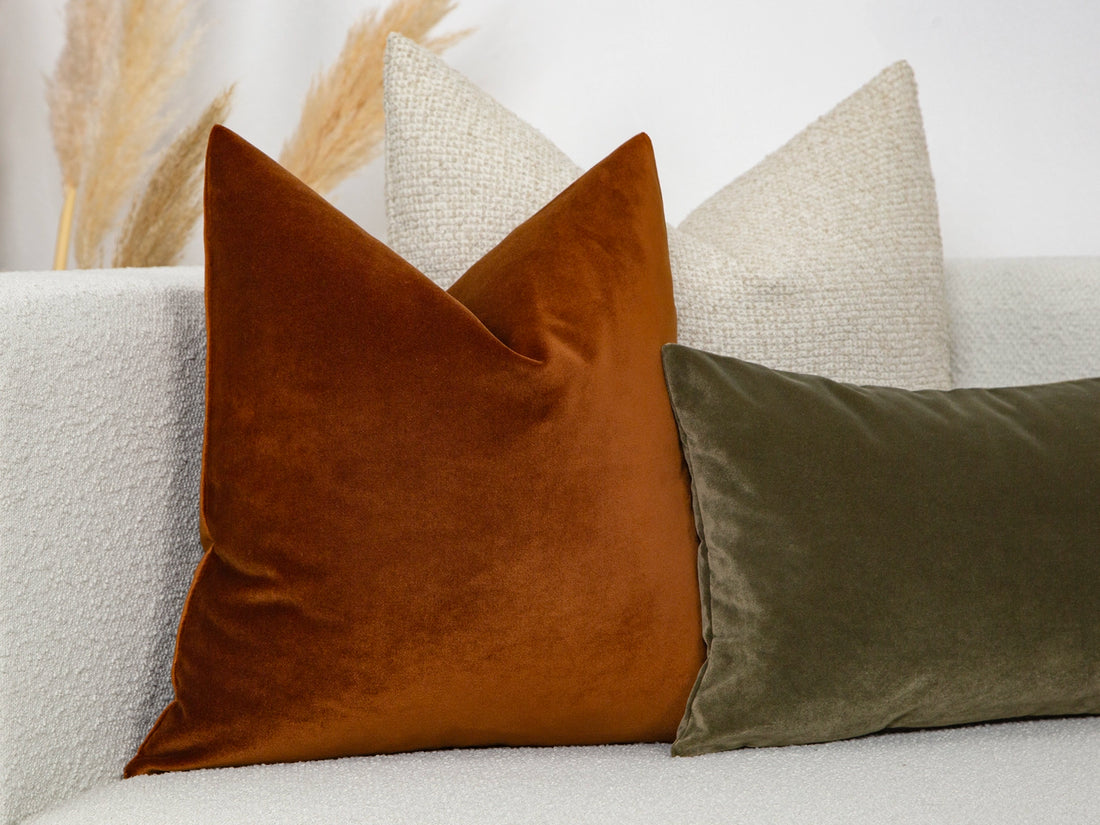 Copper Bronze Velvet Pillow Cover