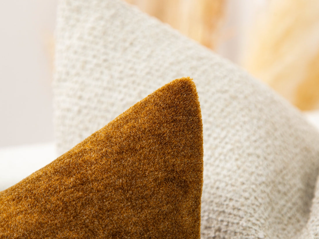 Dark Copper Mohair Velvet Pillow Cover