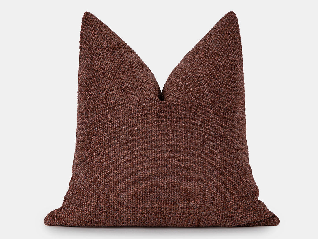 Copper Rose Textured Pillow Cover