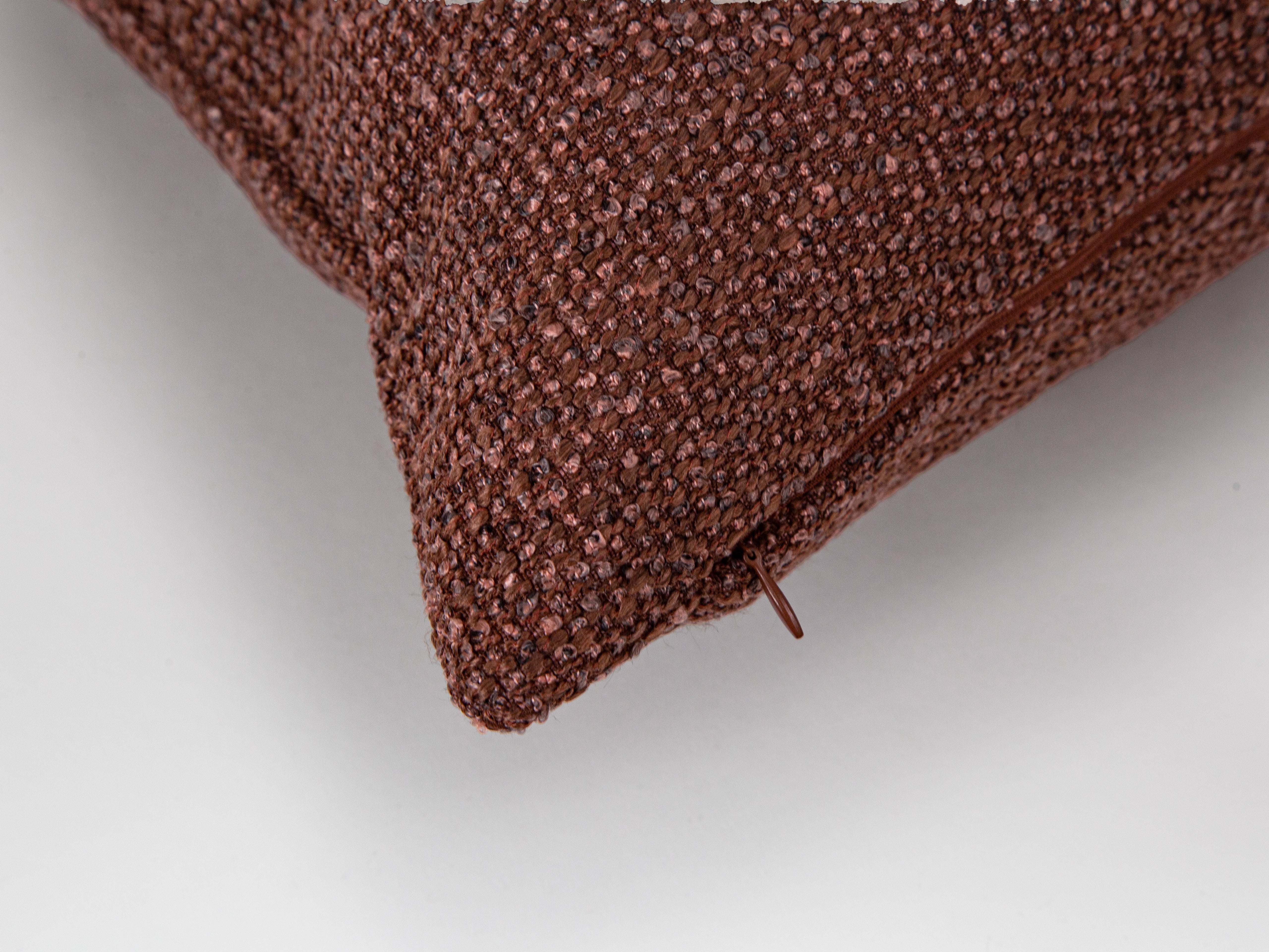 Copper Rose Textured Pillow Cover