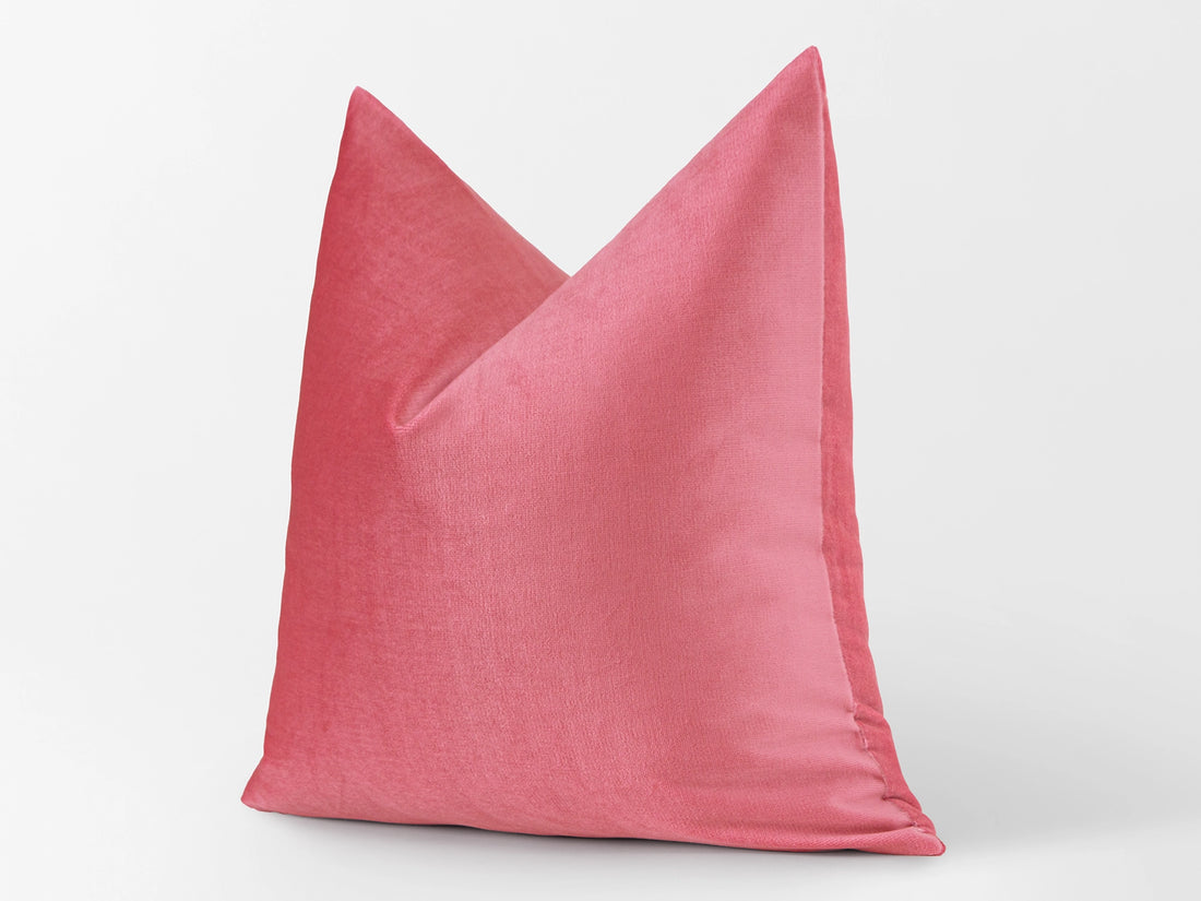 Coral Blush Pink Luxe Velvet Pillow Cover