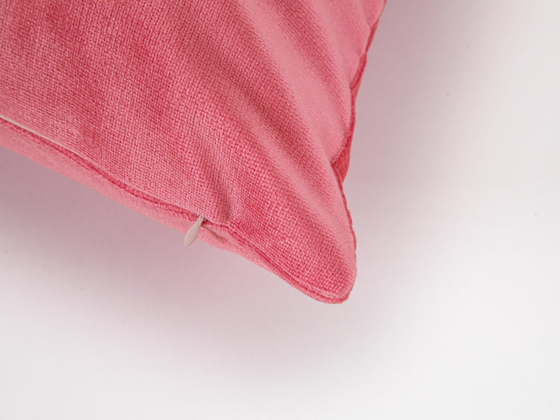 Coral Blush Pink Luxe Velvet Pillow Cover