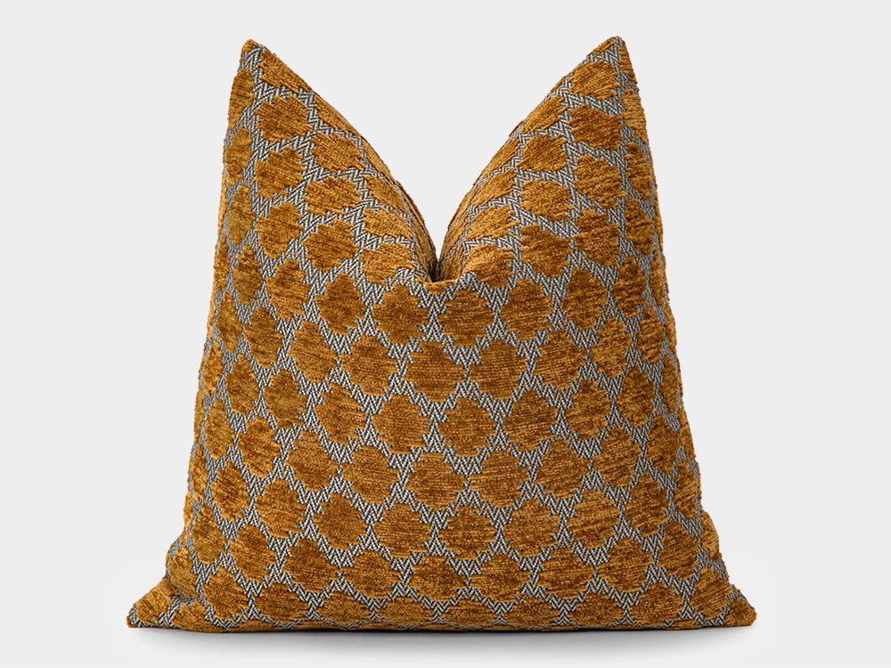 Burnt Orange Textured Dotted Pillow Cover