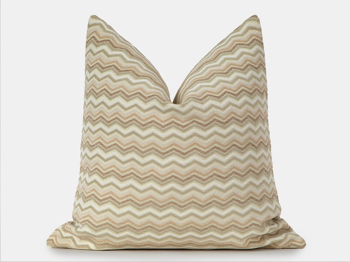 Cream Beige Chevron Throw Pillow Cover