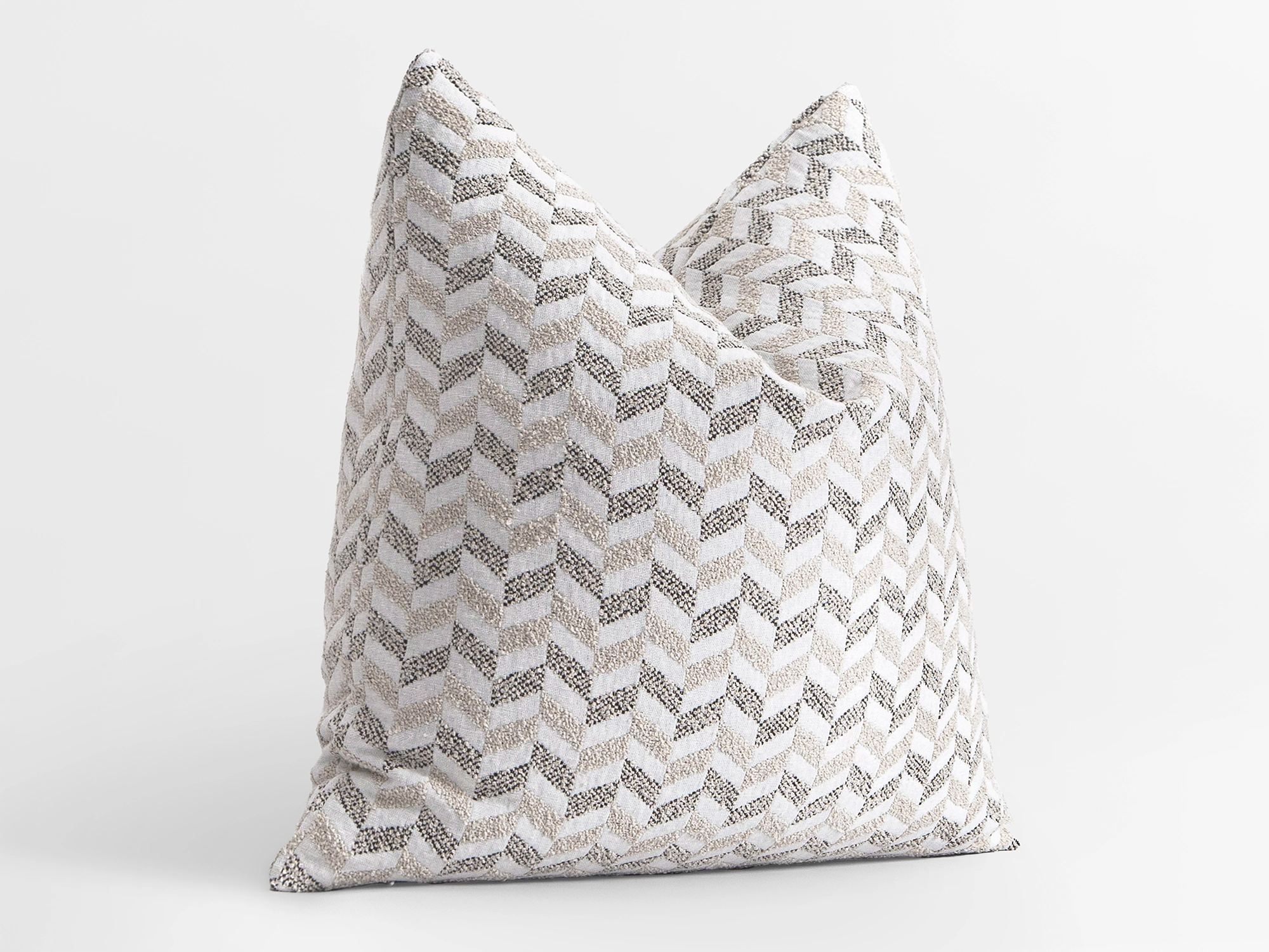 Neutral Herringbone Pillow Cover - Textured & Boucle
