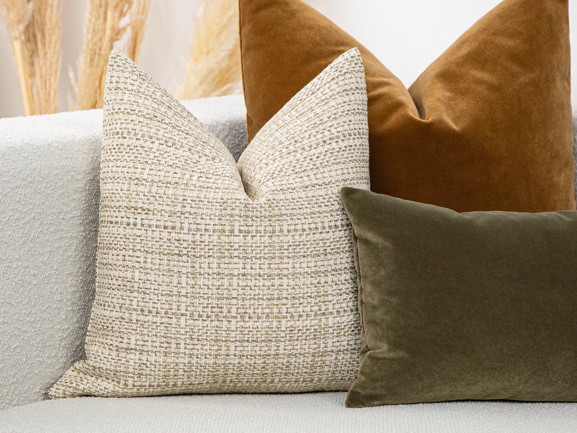 Cream Beige Woven Pillow Cover