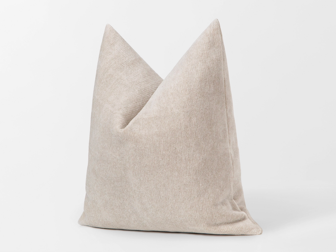 Cream Beige Soft Woven Pillow Cover