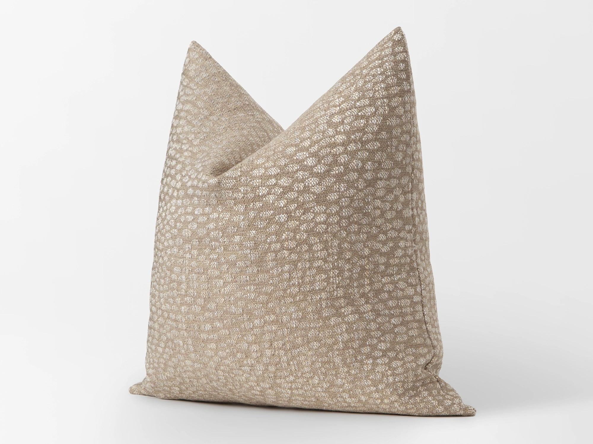 Beige Dotted Woven Pillow Cover