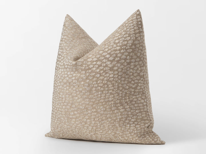 Beige Dotted Woven Pillow Cover