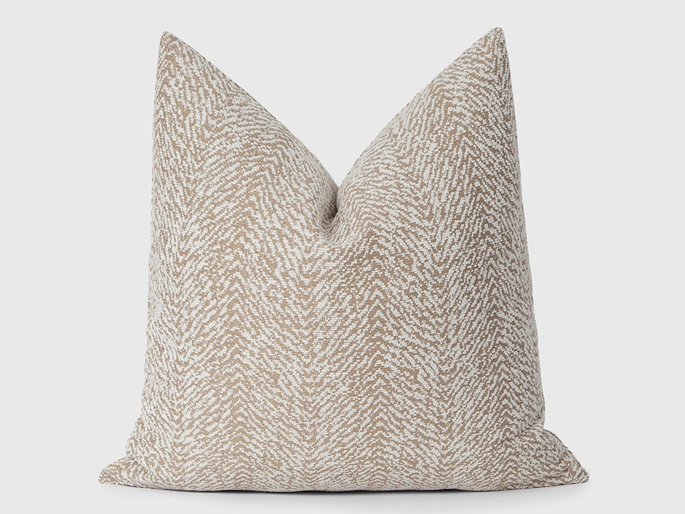 Cream and Beige Textured Pillow Cover