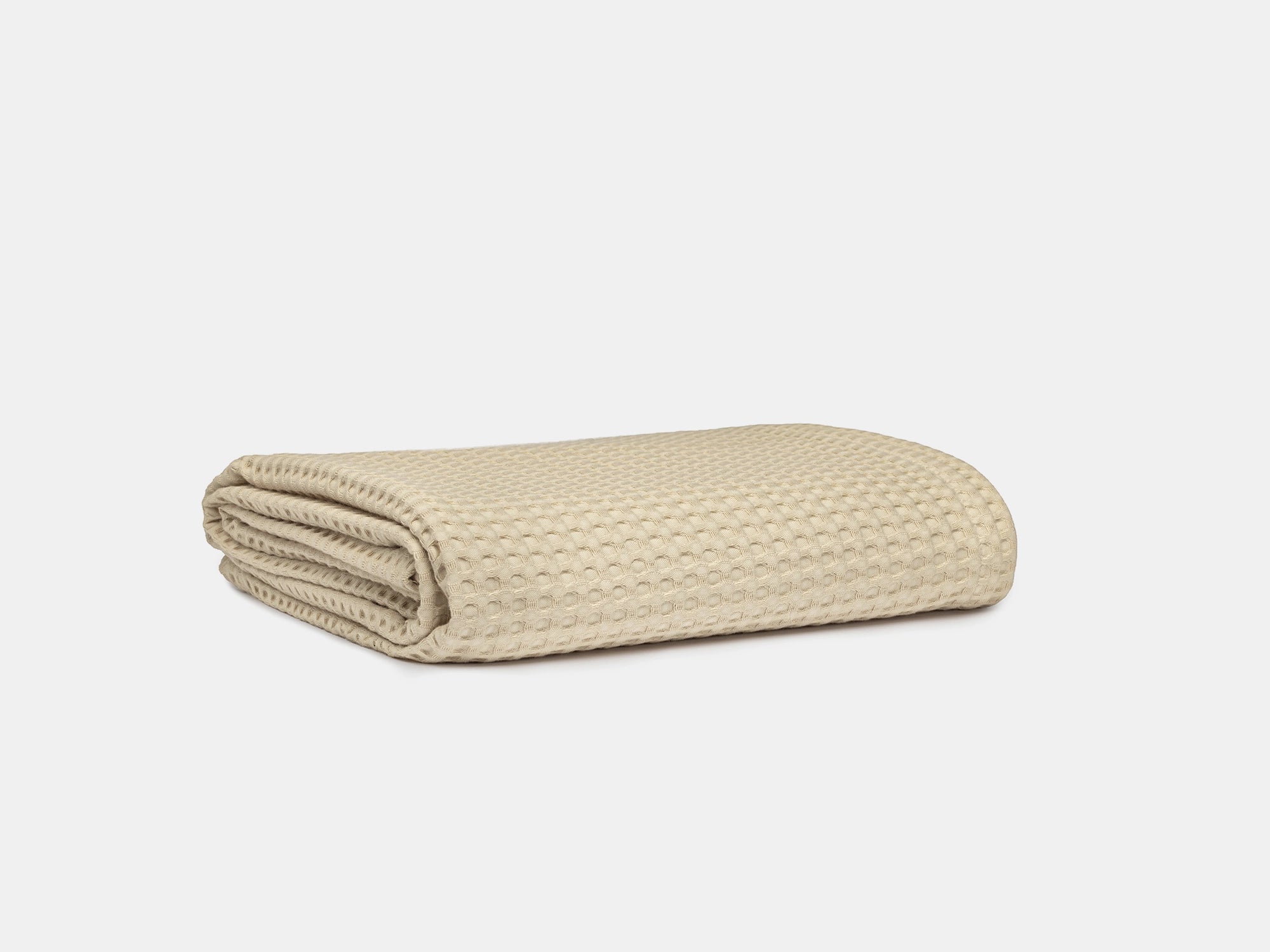 Cream Beige Waffle Sofa Throw
