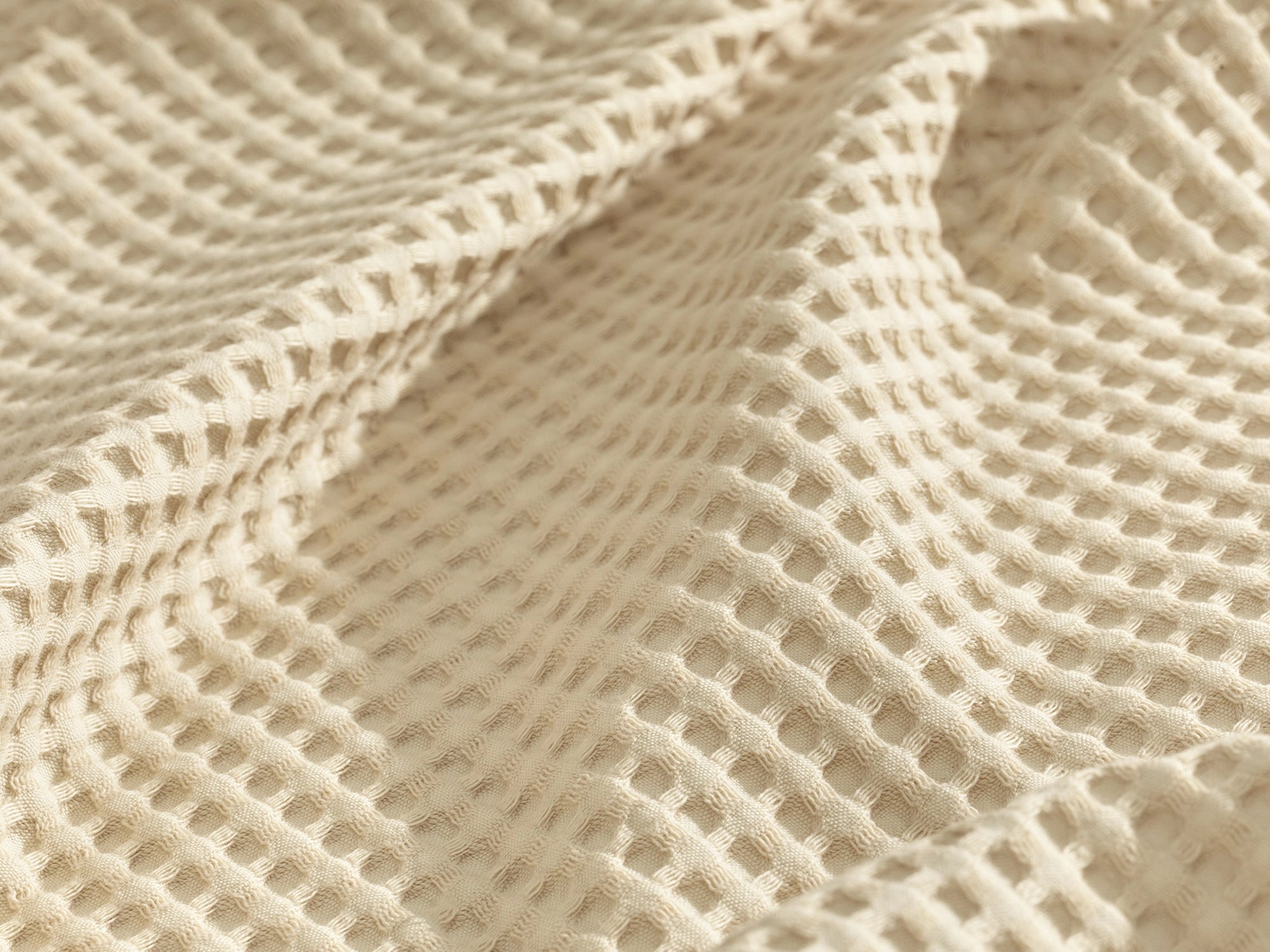 Cream Beige Waffle Sofa Throw