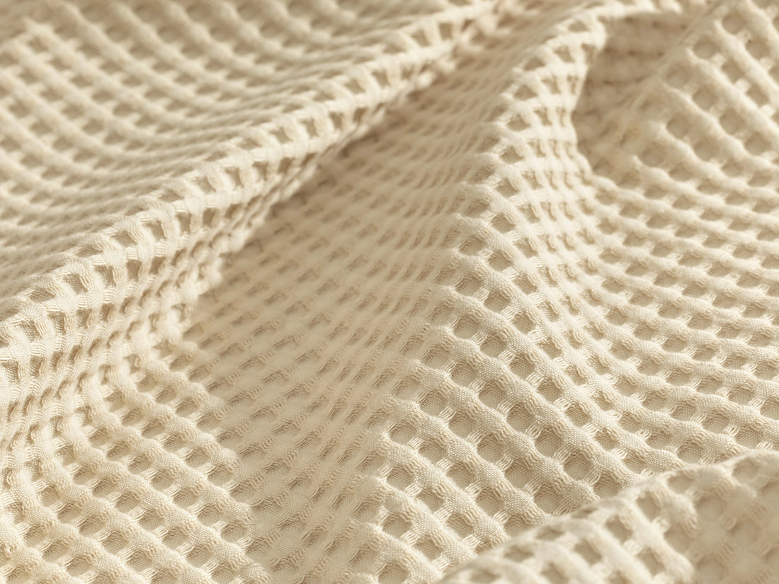 Cream Beige Waffle Sofa Throw
