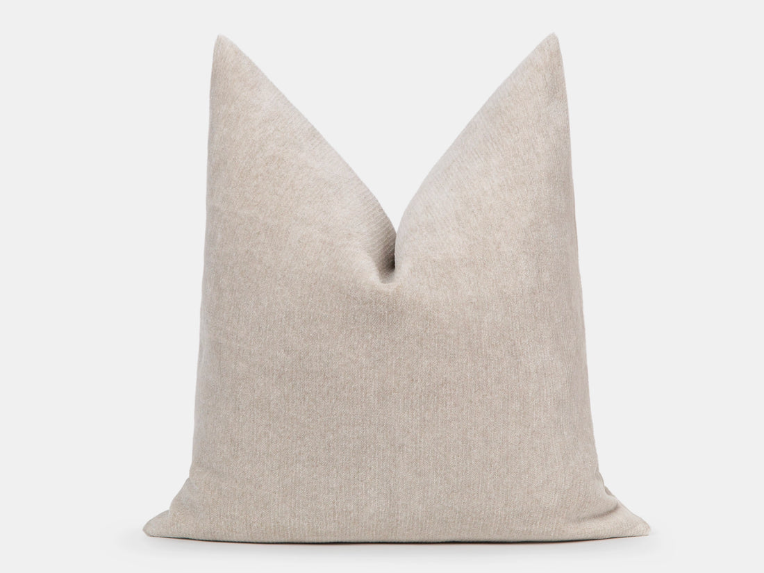 Cream Beige Soft Woven Pillow Cover