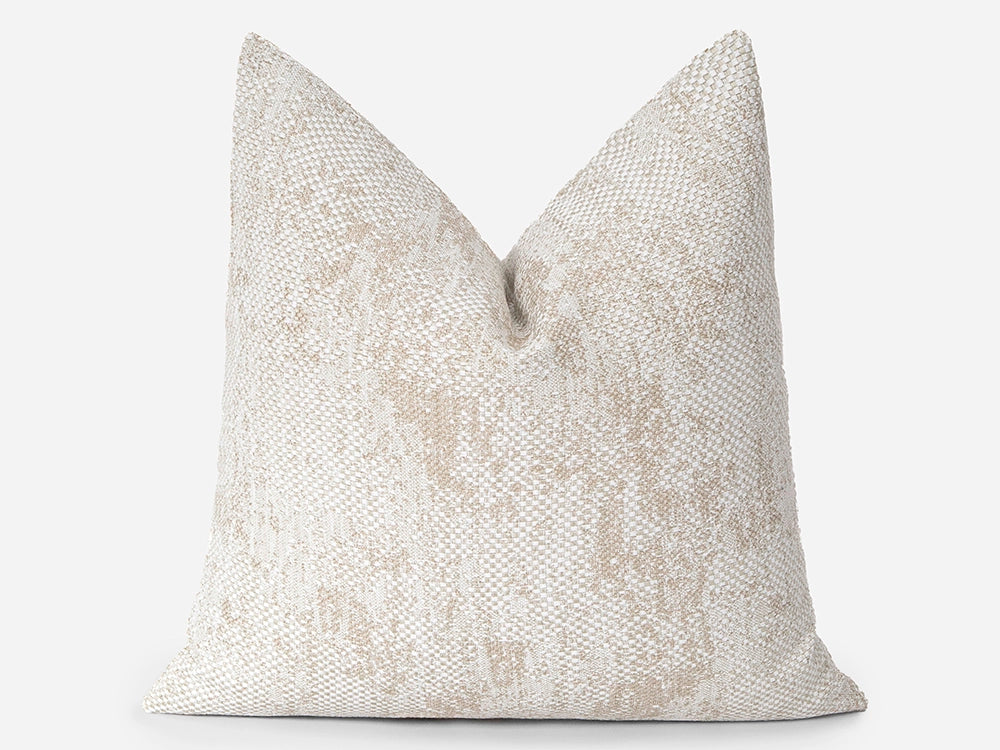 Cream Abstarct Woven Pillow Cover