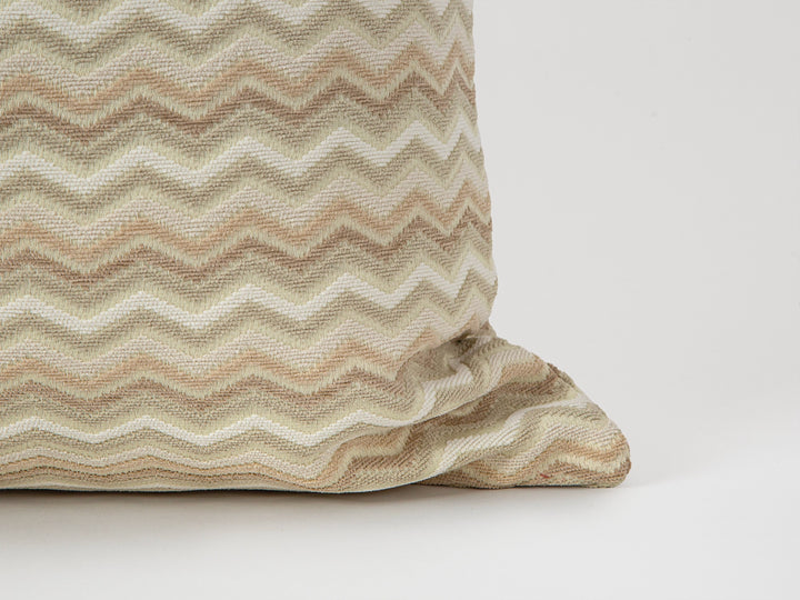 Cream Beige Retro Chevron Pillow Cover