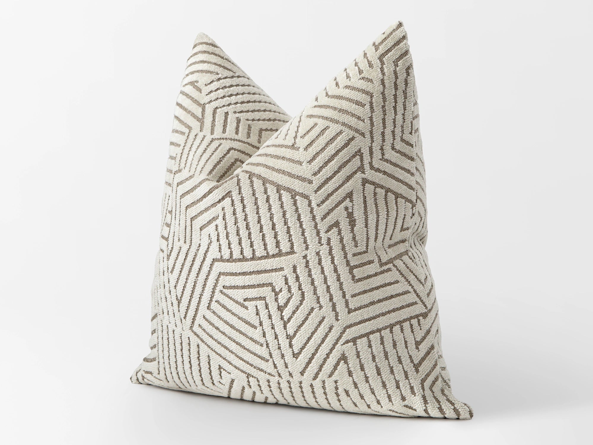 Cream Geometric Textured Pillow Cover