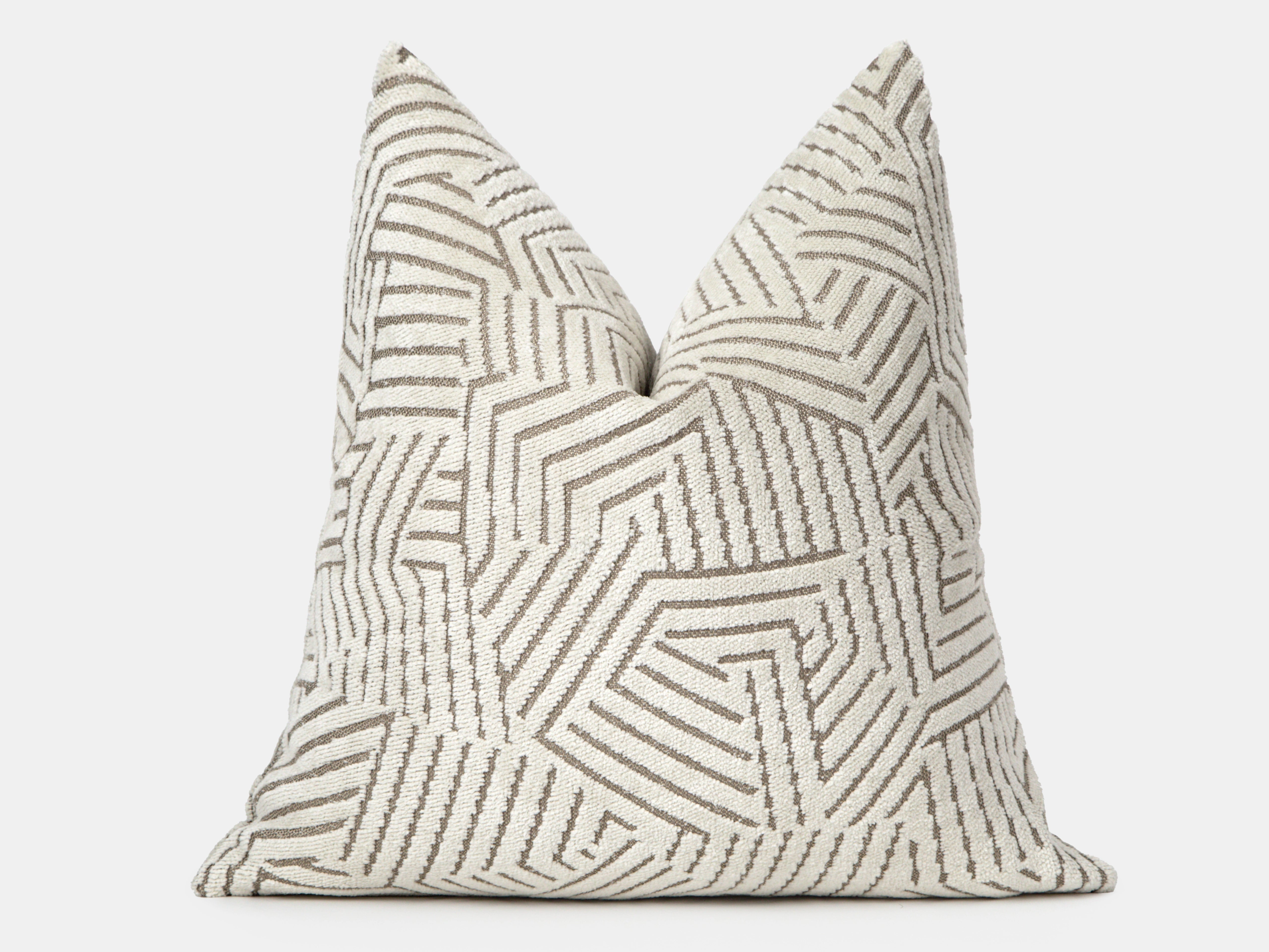 Cream Geometric Textured Pillow Cover