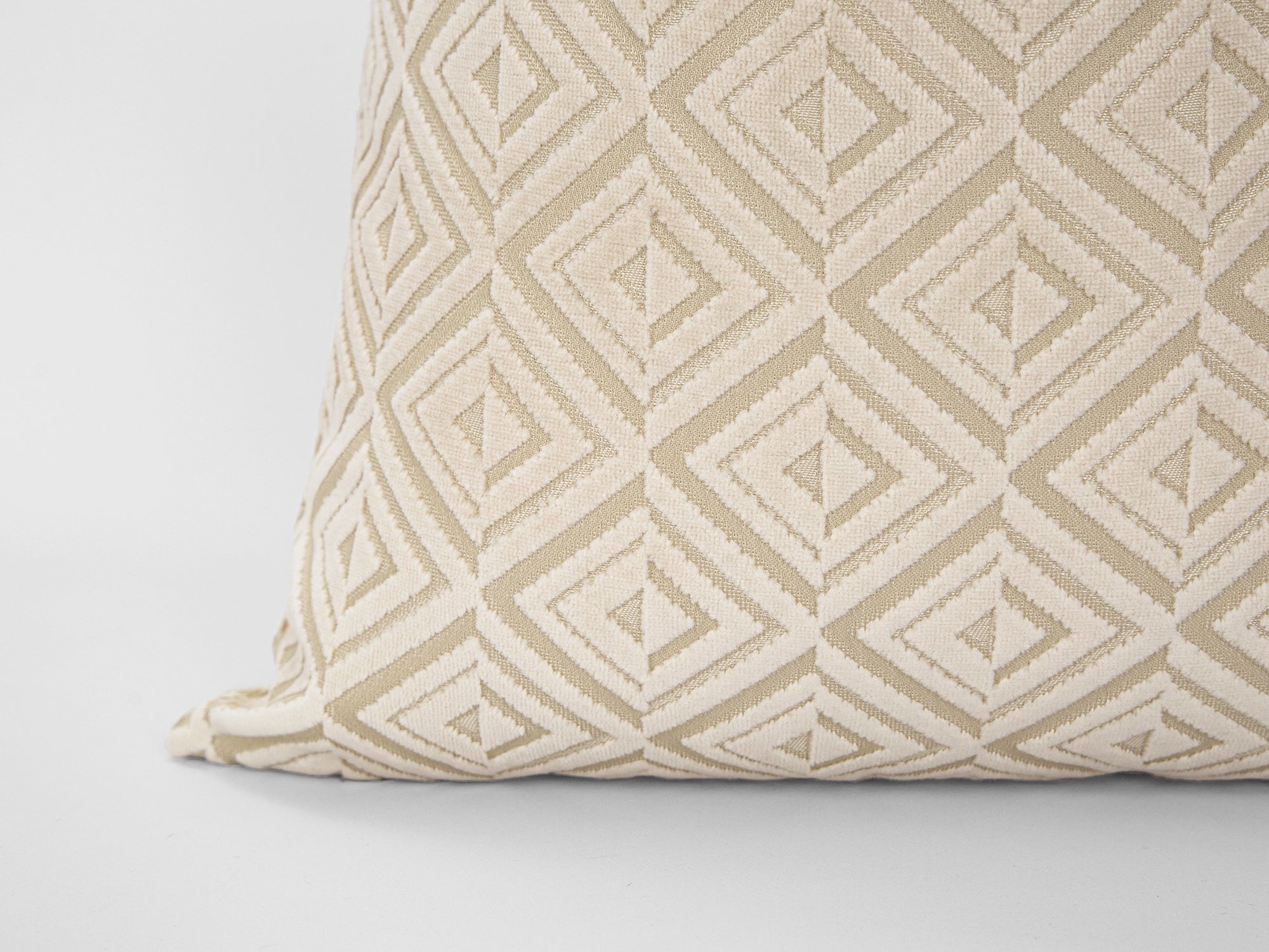 Cream Geometric Velvet Pillow Cover