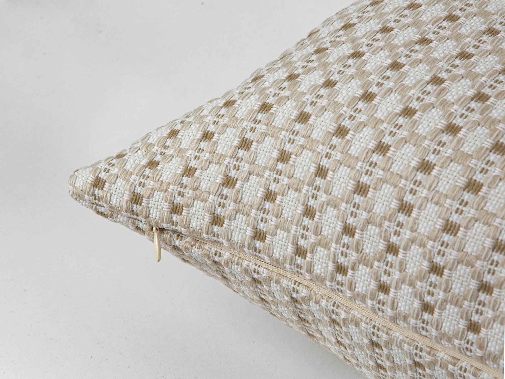 Cream Textured Woven Pillow Cover