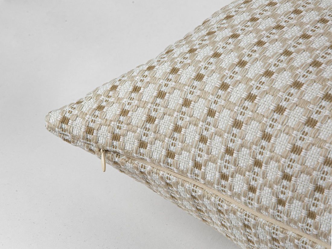 Cream Textured Woven Pillow Cover