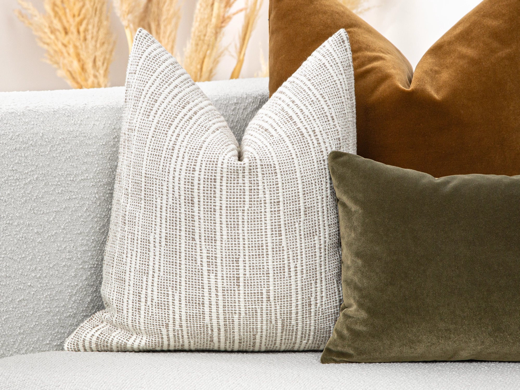 Cream Taupe Woven Pillow Cover