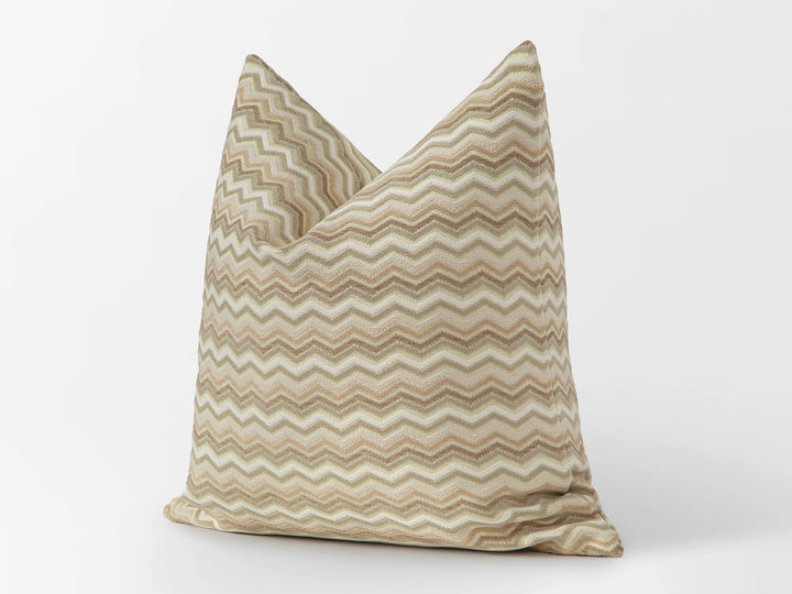 Cream Beige Retro Chevron Pillow Cover